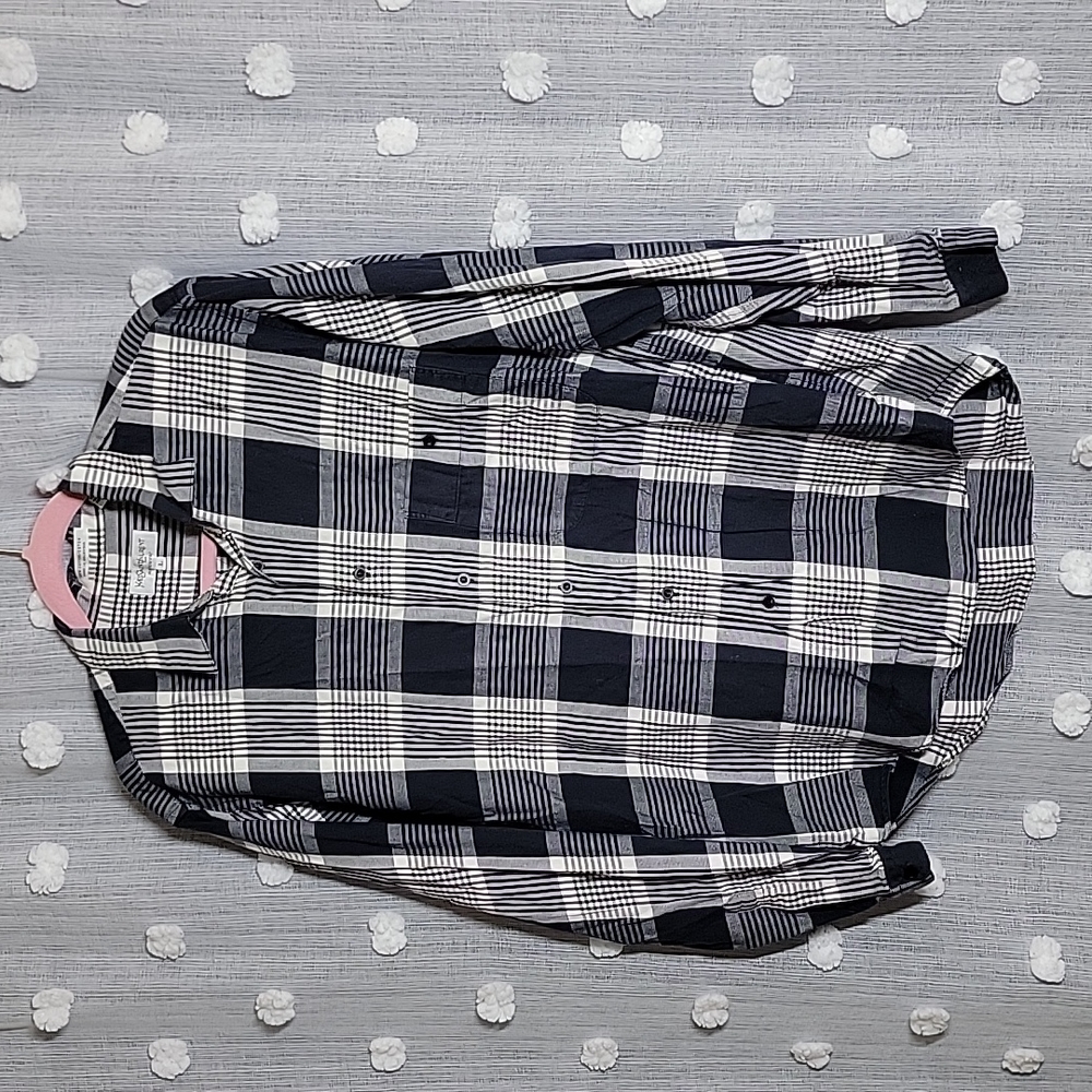 YSL Yves Saint Laurent Menswear Plaid Button Up Shirt Size L